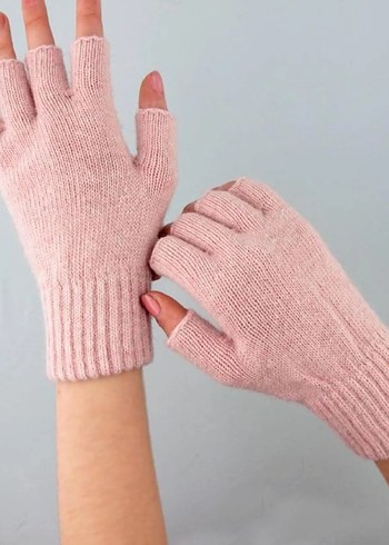 Örme Parmaksız Kadın Eldiveni - Gri - Görsel 6