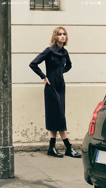 Zara denim gömlek elbise