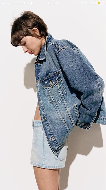 s Beden Zara TRF oversize denim ceket