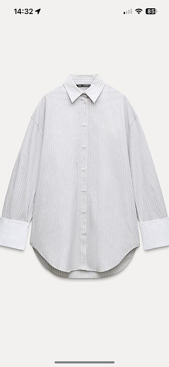 Zara çizgili poplin oversize gömlek