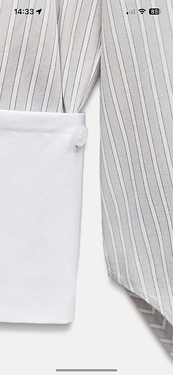xs Beden beyaz Renk Zara çizgili poplin oversize gömlek