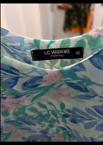 LC Waikiki Mavi Bohem Renkli Uzun Elbise
