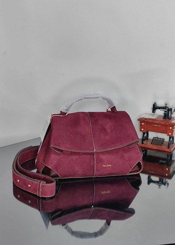 Siyah Süet Tokalı Kadın Çanta - Görsel 4