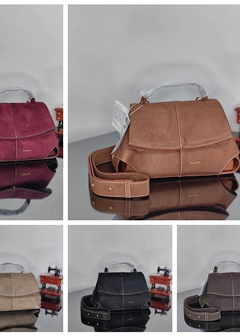 Siyah Süet Tokalı Kadın Çanta - Görsel 16