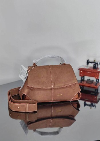 Siyah Süet Tokalı Kadın Çanta - Görsel 5