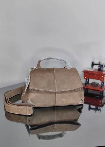 Siyah Süet Tokalı Kadın Çanta - Görsel 2