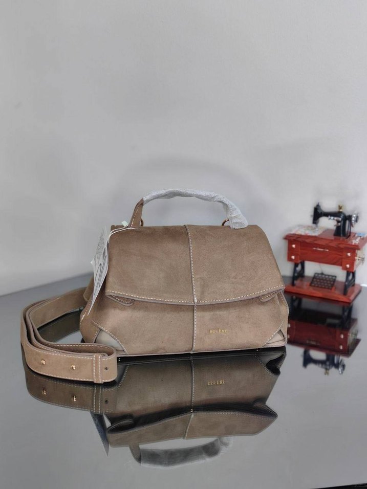 Siyah Süet Tokalı Kadın Çanta - Görsel 2