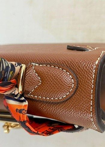 Kahverengi Deri Tokalı Kadın Çanta - Görsel 3