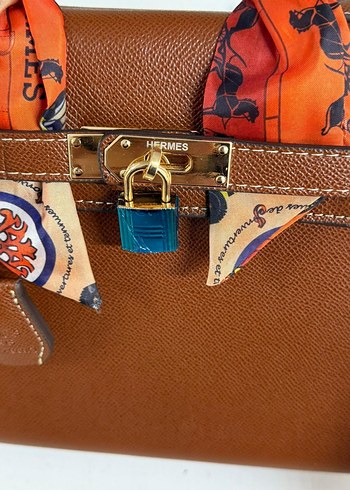 Kahverengi Deri Tokalı Kadın Çanta - Görsel 6