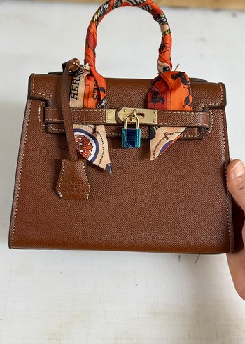 Kahverengi Deri Tokalı Kadın Çanta - Görsel 2