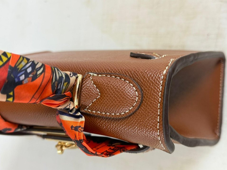 Kahverengi Deri Tokalı Kadın Çanta - Görsel 3