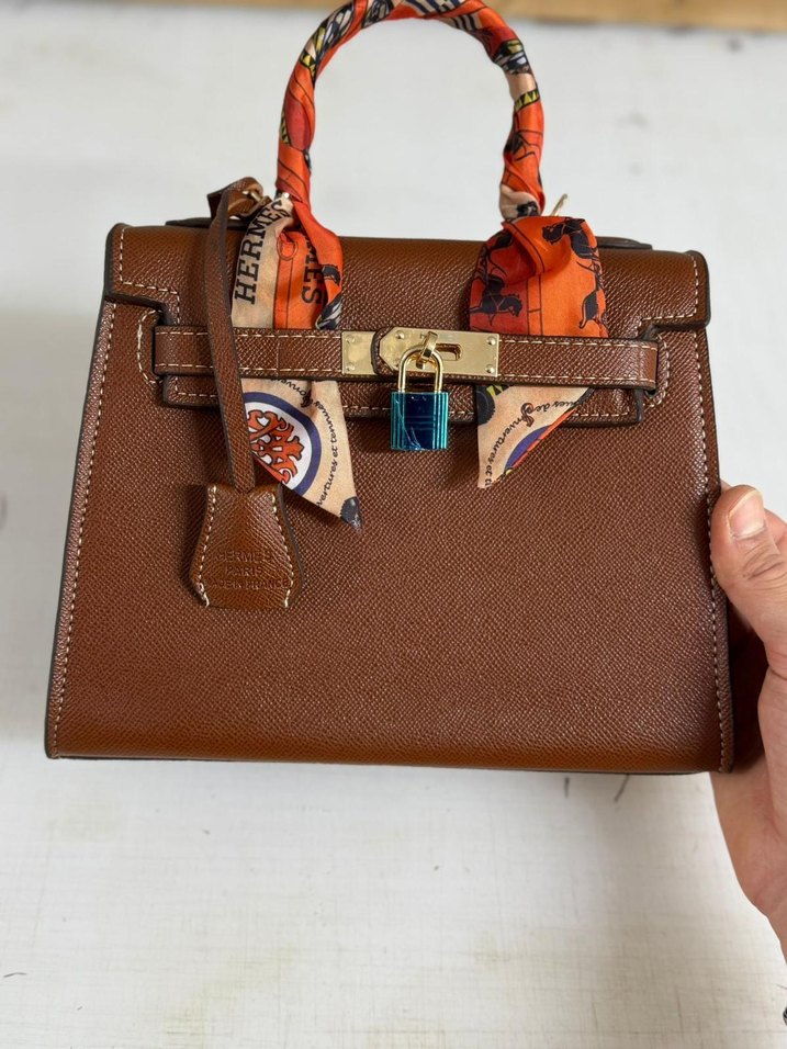 Kahverengi Deri Tokalı Kadın Çanta - Görsel 2