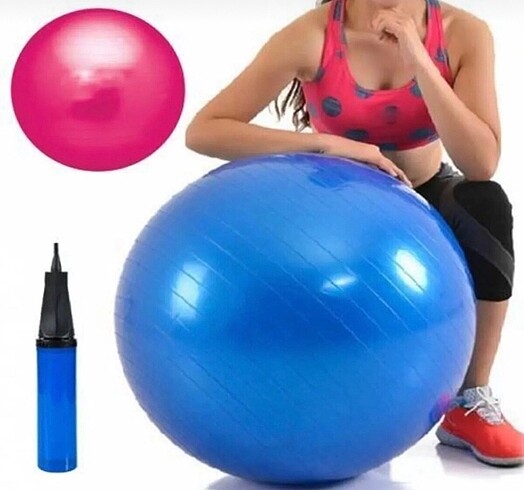 Pilates topu + pompa ve küçük boy pilates topu