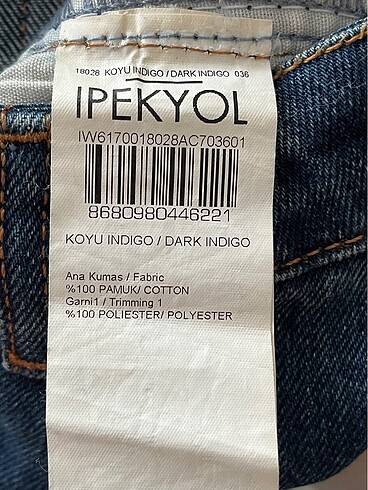 36 Beden lacivert Renk İpekyol slim fit jean