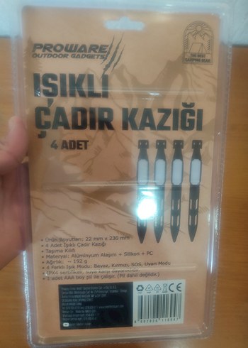 PROWARE IŞIKLI ÇADIR KAZIĞI SET SIFIR KAPALI KUTU - Görsel 9