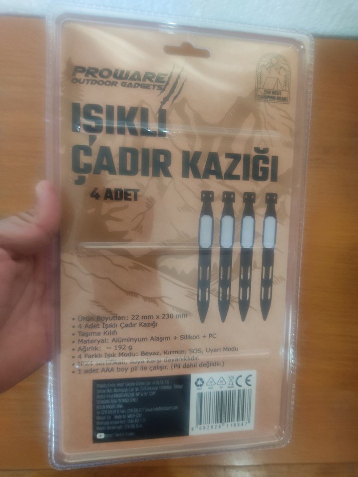 PROWARE IŞIKLI ÇADIR KAZIĞI SET SIFIR KAPALI KUTU - Görsel 5