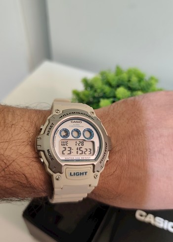 Orjinal Casio W214 HC Erkek Saat Krem Renk SIFIR - Görsel 7