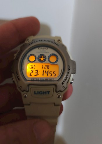 Orjinal Casio W214 HC Erkek Saat Krem Renk SIFIR - Görsel 6