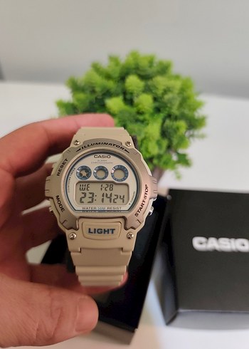 Orjinal Casio W214 HC Erkek Saat Krem Renk SIFIR - Görsel 3