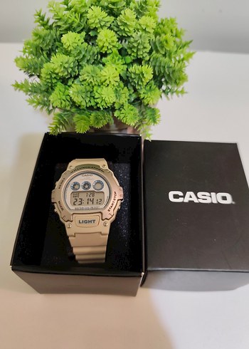 Orjinal Casio W214 HC Erkek Saat Krem Renk SIFIR - Görsel 2