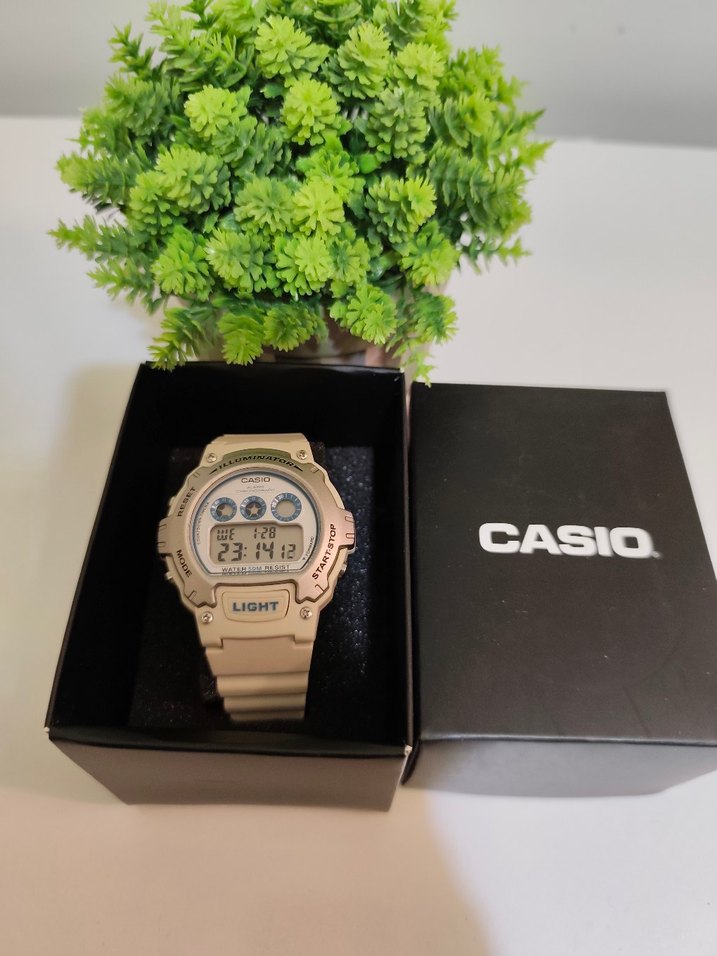 Orjinal Casio W214 HC Erkek Saat Krem Renk SIFIR - Görsel 2