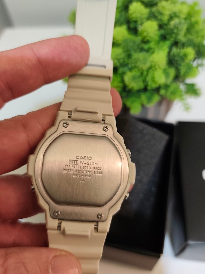 Orjinal Casio W214 HC Erkek Saat Krem Renk SIFIR - Görsel 4