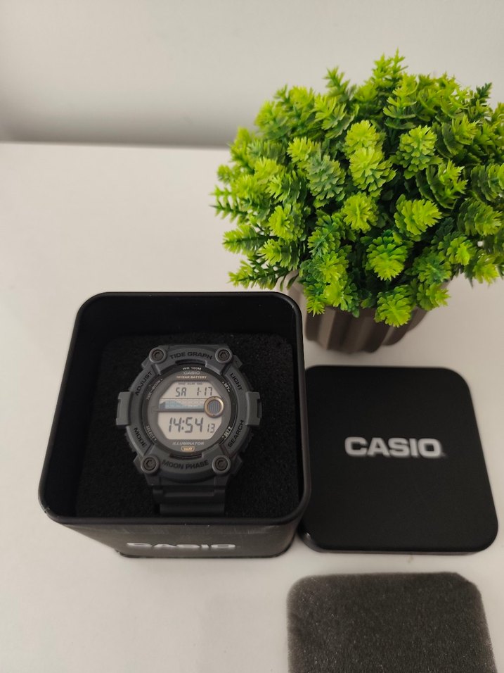 Orjinal Casio WS1300H Erkek Saat SIFIR Gri Kasa - Görsel 2
