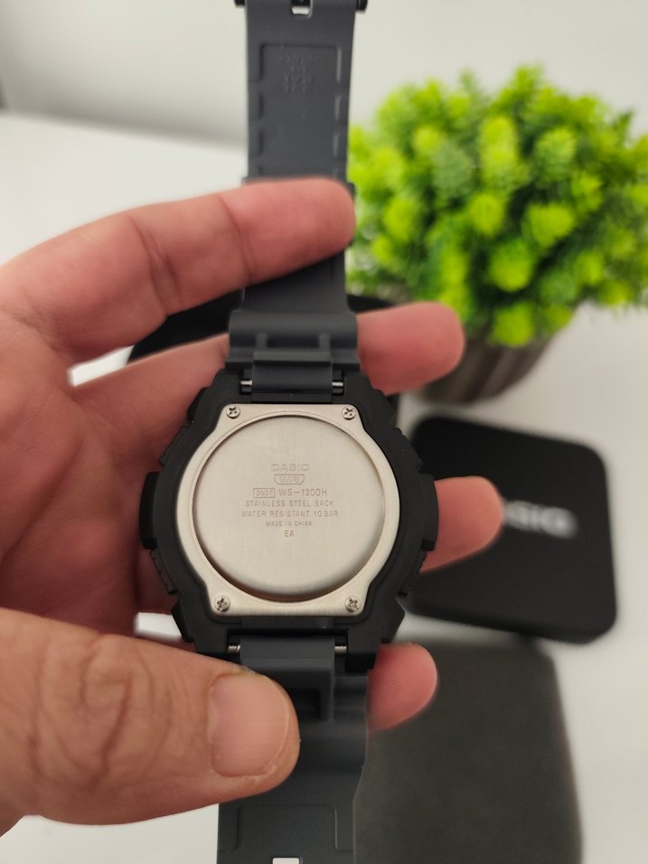 Orjinal Casio WS1300H Erkek Saat SIFIR Gri Kasa - Görsel 4