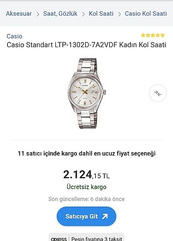 Casio Orjinal Casio Ltp1302 Kadın Saat Hatasız