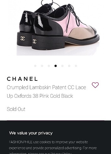 40 Beden Chanel crumplet lambskin Oxford ayakkabı 