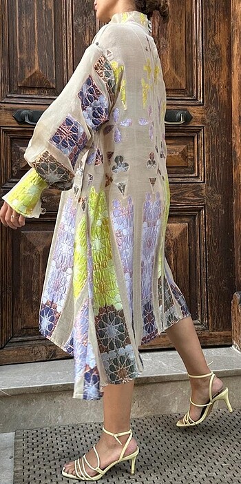 Özel tasarım jakar organze elbise - Görsel 4