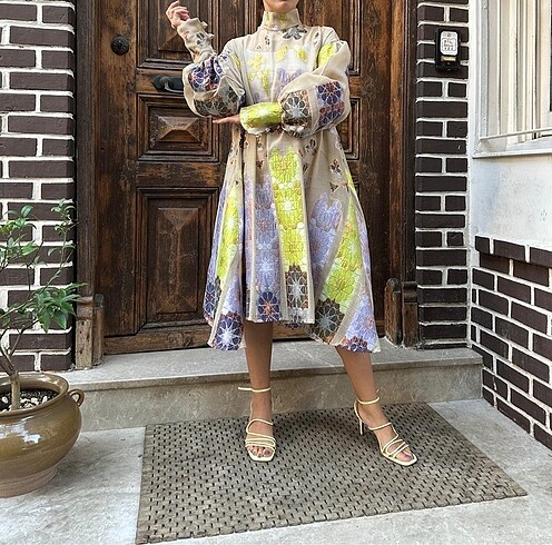 Özel tasarım jakar organze elbise - Görsel 2