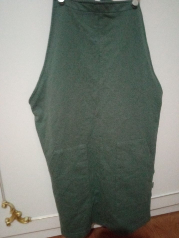 Yeşil Askılı Kemerli Kadın Şort Salopet - Görsel 5