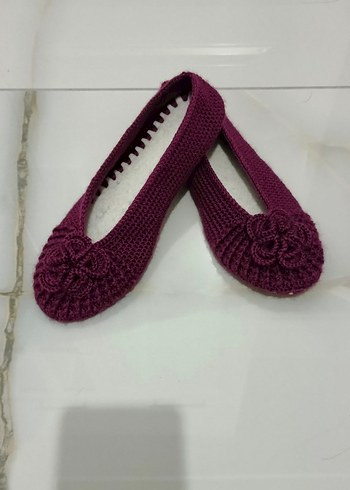 Mor Örgü Kadın Ev Terliği - Görsel 2