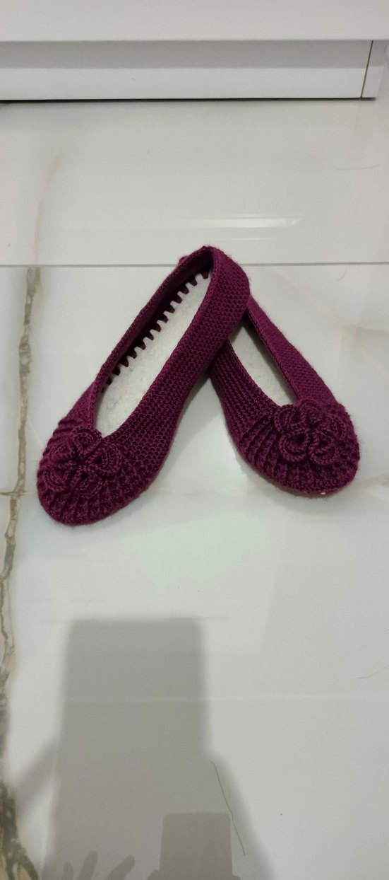 Mor Örgü Kadın Ev Terliği - Görsel 2