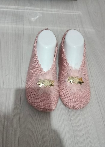 Pembe Örgü Kadın Tunus patik - Görsel 2