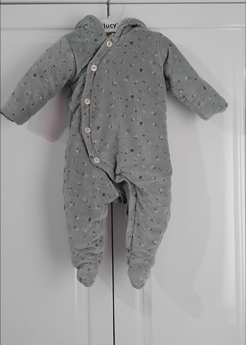 Gri Düğmeli Bebek Tulumu - Görsel 9