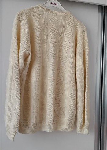 Bohem Stil Beyaz Örgü Kadın Kazak - Görsel 5