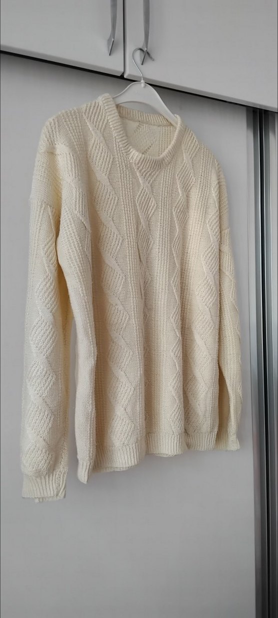 Bohem Stil Beyaz Örgü Kadın Kazak - Görsel 3