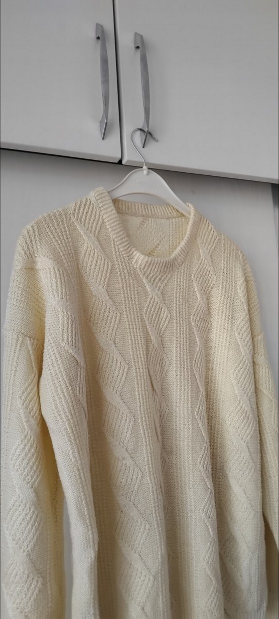 Bohem Stil Beyaz Örgü Kadın Kazak - Görsel 4