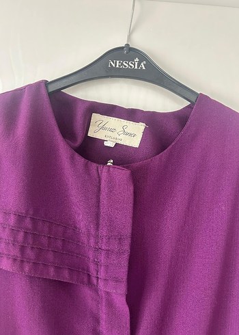 Mor Uzun Kollu Kadın Elbise ferace - Görsel 3