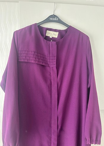 Mor Uzun Kollu Kadın Elbise ferace - Görsel 2