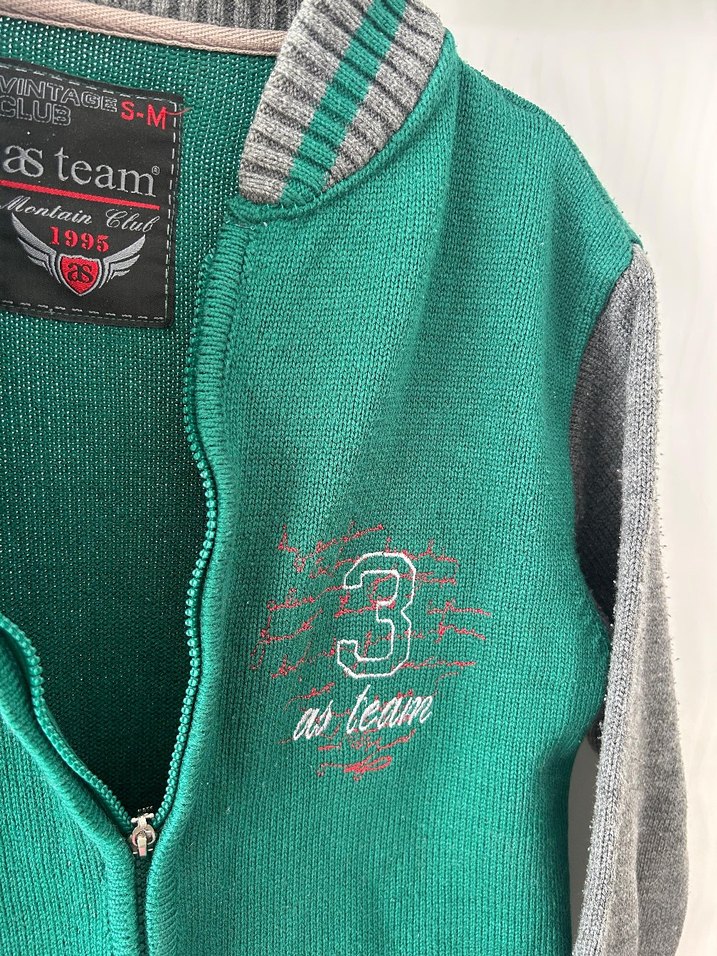 Gri ve Yeşil Erkek  Triko Ceket - Görsel 3