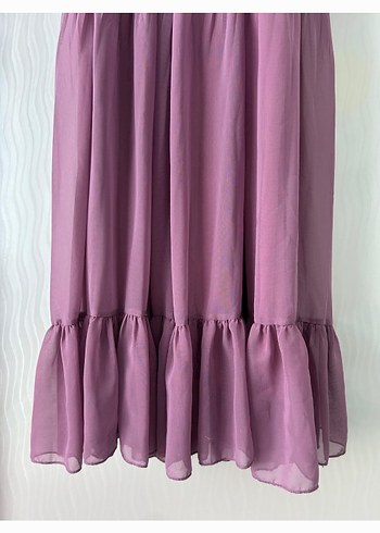 Mor Piliseli Uzun Kadın Elbise - Görsel 4