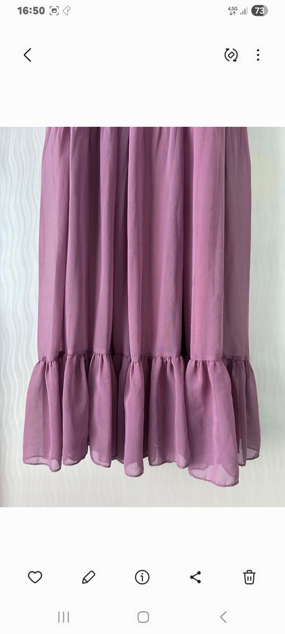 Mor Piliseli Uzun Kadın Elbise - Görsel 4