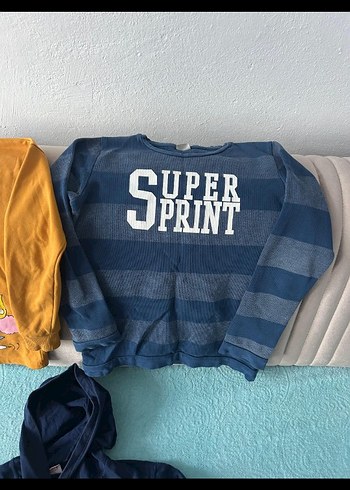 Erkek Çocuk Lacivert Çizgili Sweatshirt - Görsel 2