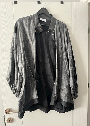 Gri Düğmeli  Midi Kadın takım - Görsel 7