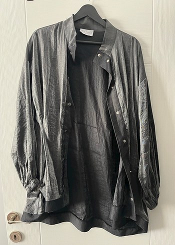 Gri Düğmeli  Midi Kadın takım - Görsel 4