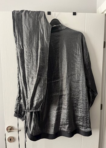 Gri Düğmeli  Midi Kadın takım - Görsel 8