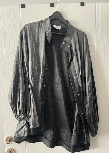 Gri Düğmeli  Midi Kadın takım - Görsel 3